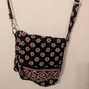 Vera Bradley Black and Red Floral Shoulder Bag